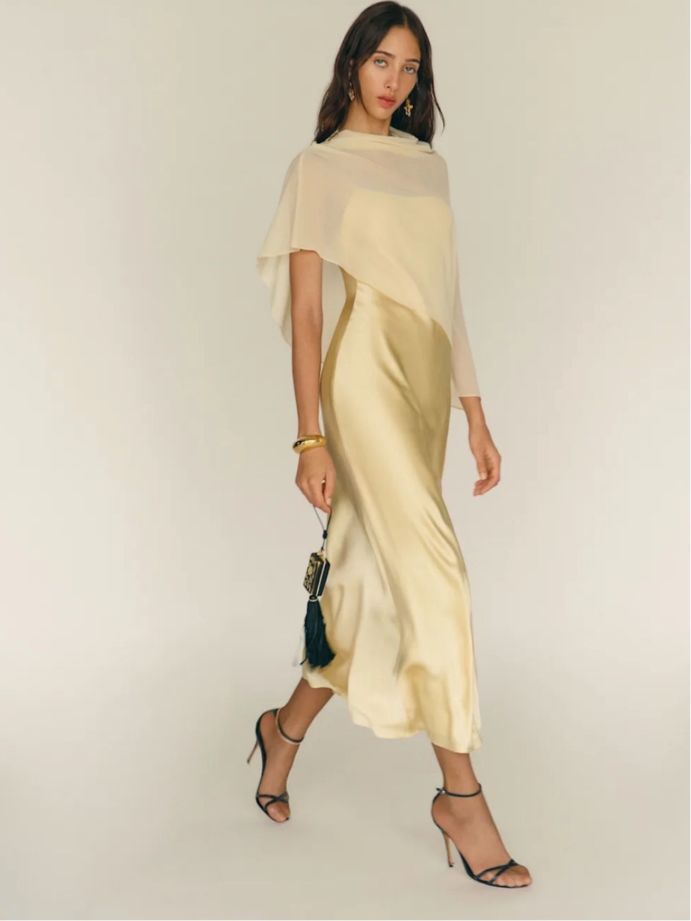 Reformation Lilibeth Silk Dress | Blonde | Medium - Picture 2 of 6